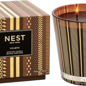 NEST New York Scented 3-Wick Candle, Hearth - 21.2 oz - Up to 100-Hour Burn Time - Reusable Glass Vessel
