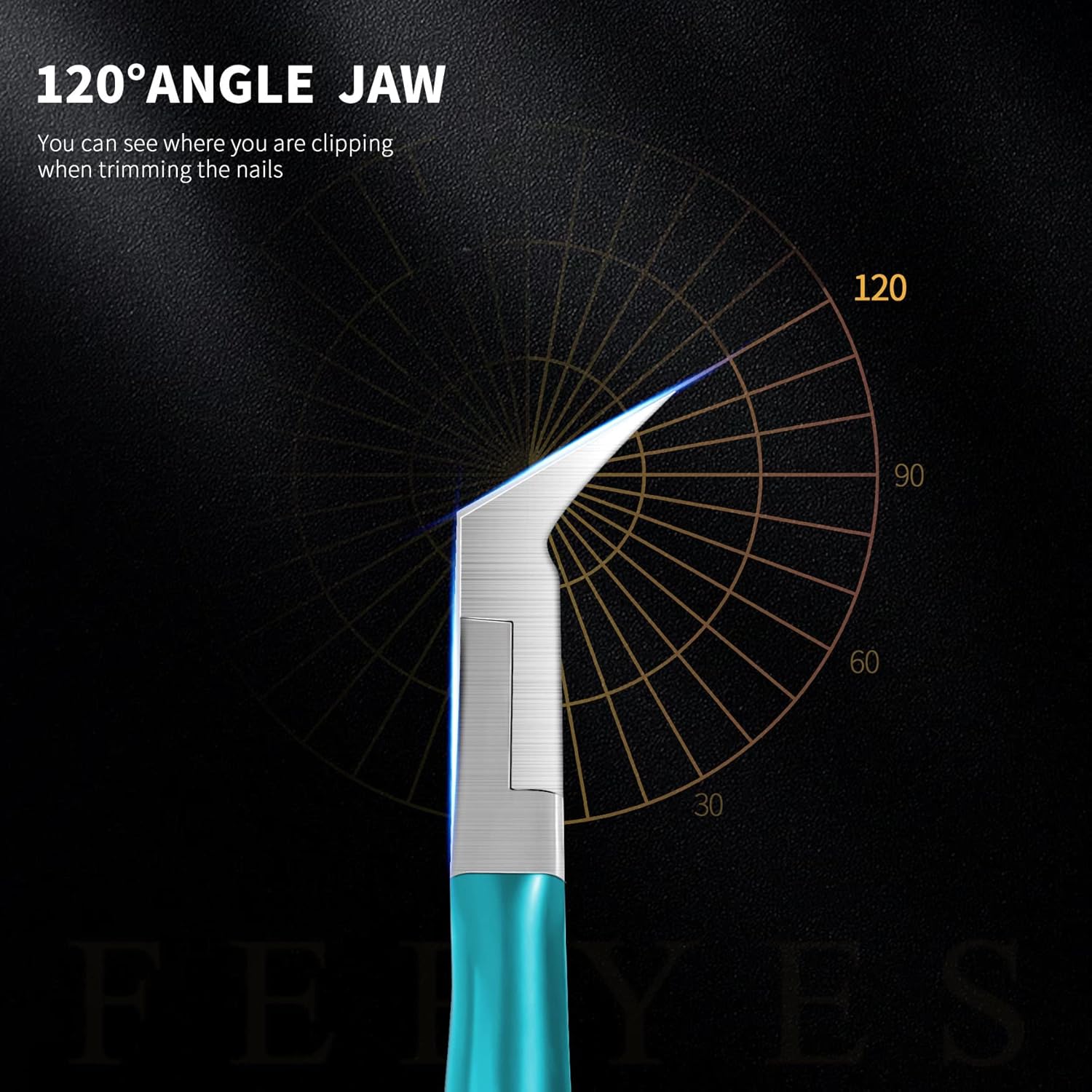 FERYES Toenail Clipper Straight Blade for Ingrown and Thick Nails - Stainless Steel and Sharp Pointed Tip Ingrown Nail Clipper – Wide Jaw Toe Nail Cutter Podiatry Tool - Image 7