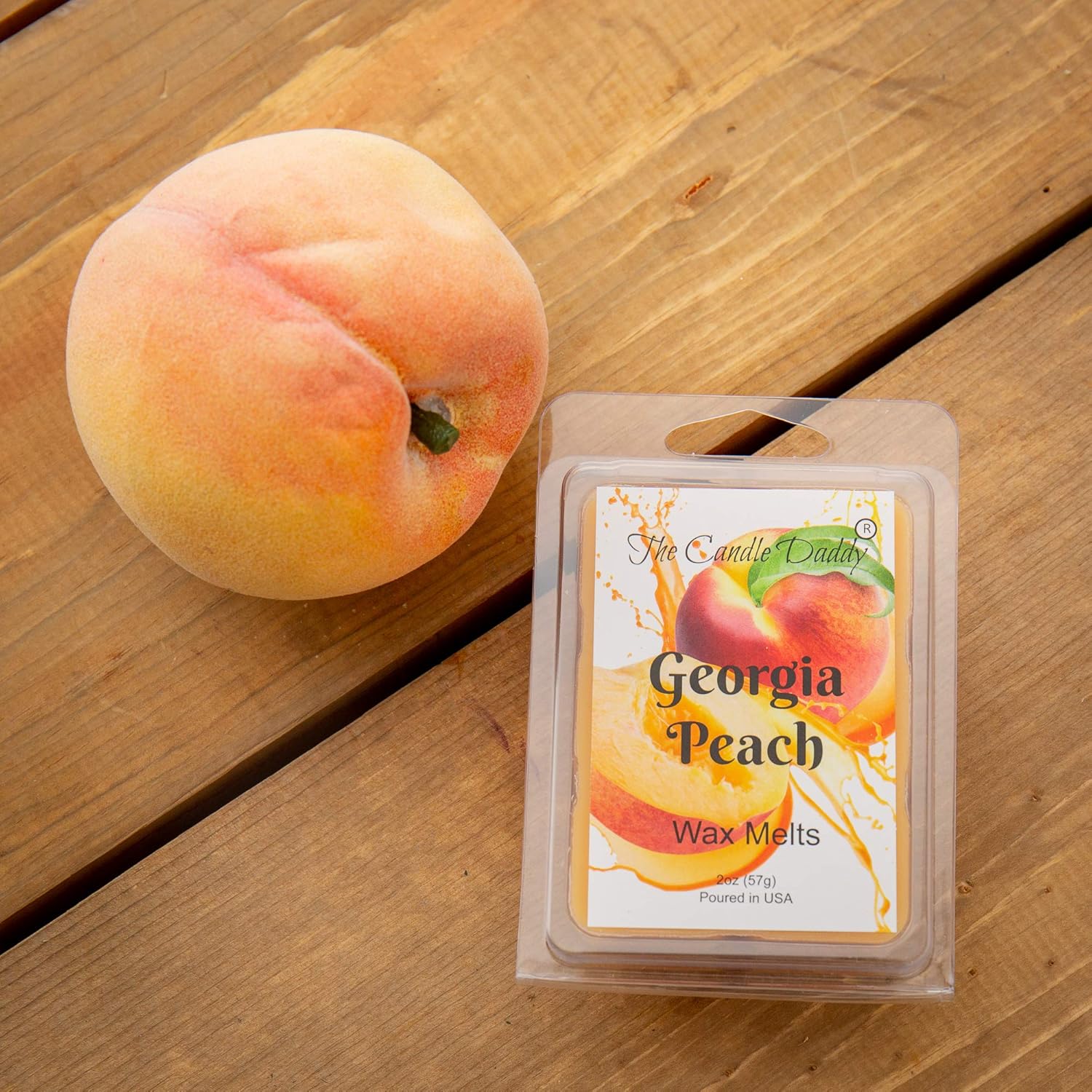 Georgia Peach - Southern Peach Fruit Scented Melt- Maximum Scent Wax Cubes/Melts- 1 Pack -2 Ounces- 6 Cubes, Gift for Women, Men, BFF, Friend, Wife, Mom, Birthday, Sister, Daughter, Anniversary - Image 2