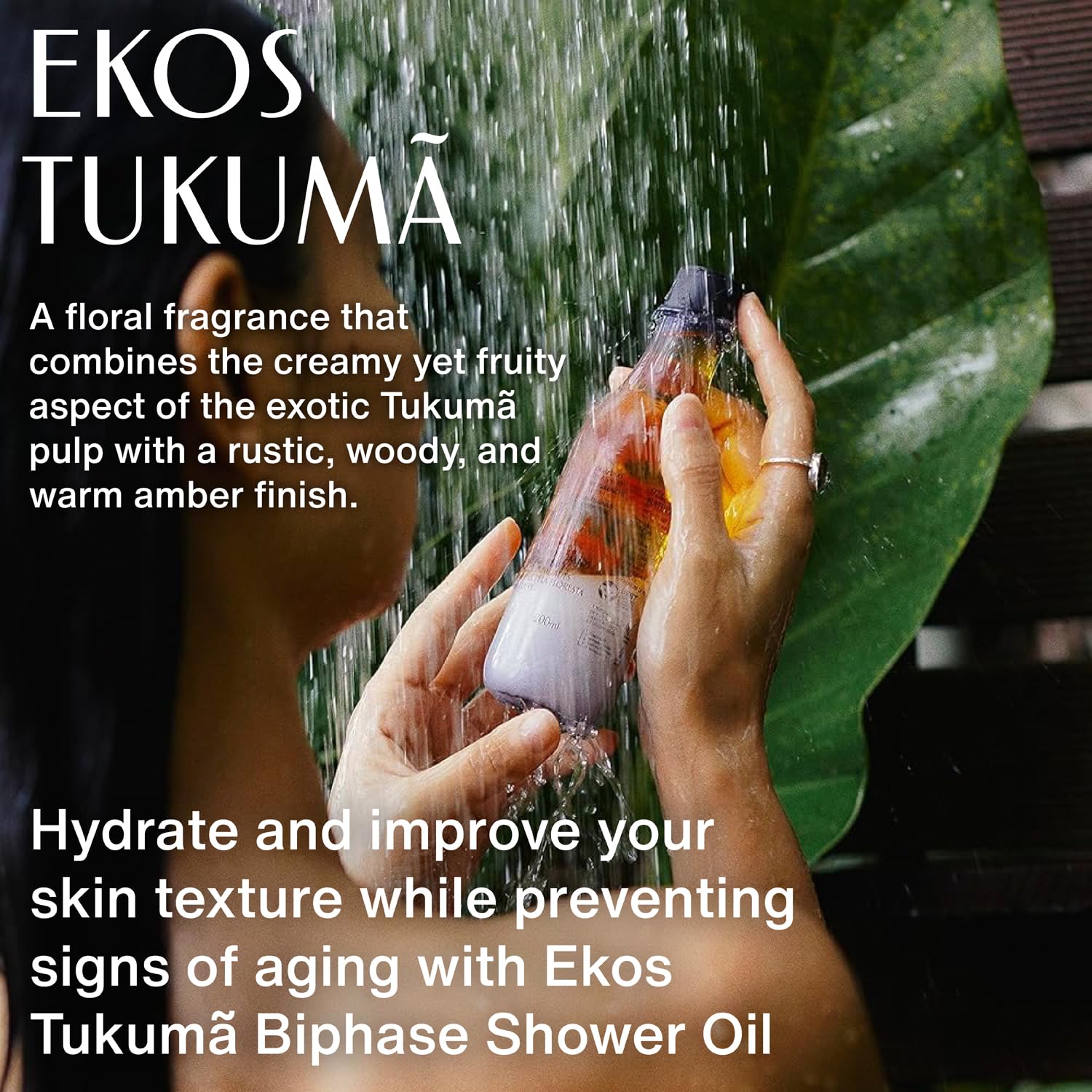 natura - Ekos Tukumã Biphase Shower Oil - Replenishing In-Shower or Bath Body Oil - Anti-Signs - Scented - Bath Oil - Skin Moisturizer - Vegan Skin Care - Brazilian Beauty Secrets - 6.7 fl oz (200ml) - Image 3
