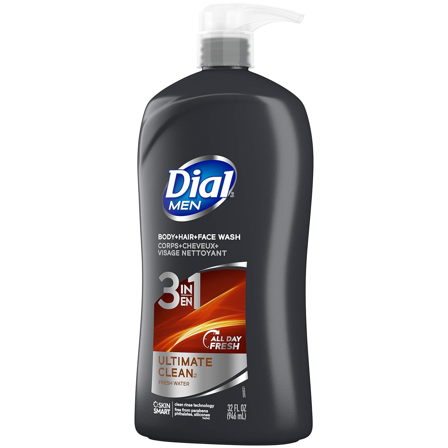 Dial Men 3in1 Body, Hair and Face Wash, Ultimate Clean, 32 Fl Oz - Image 7