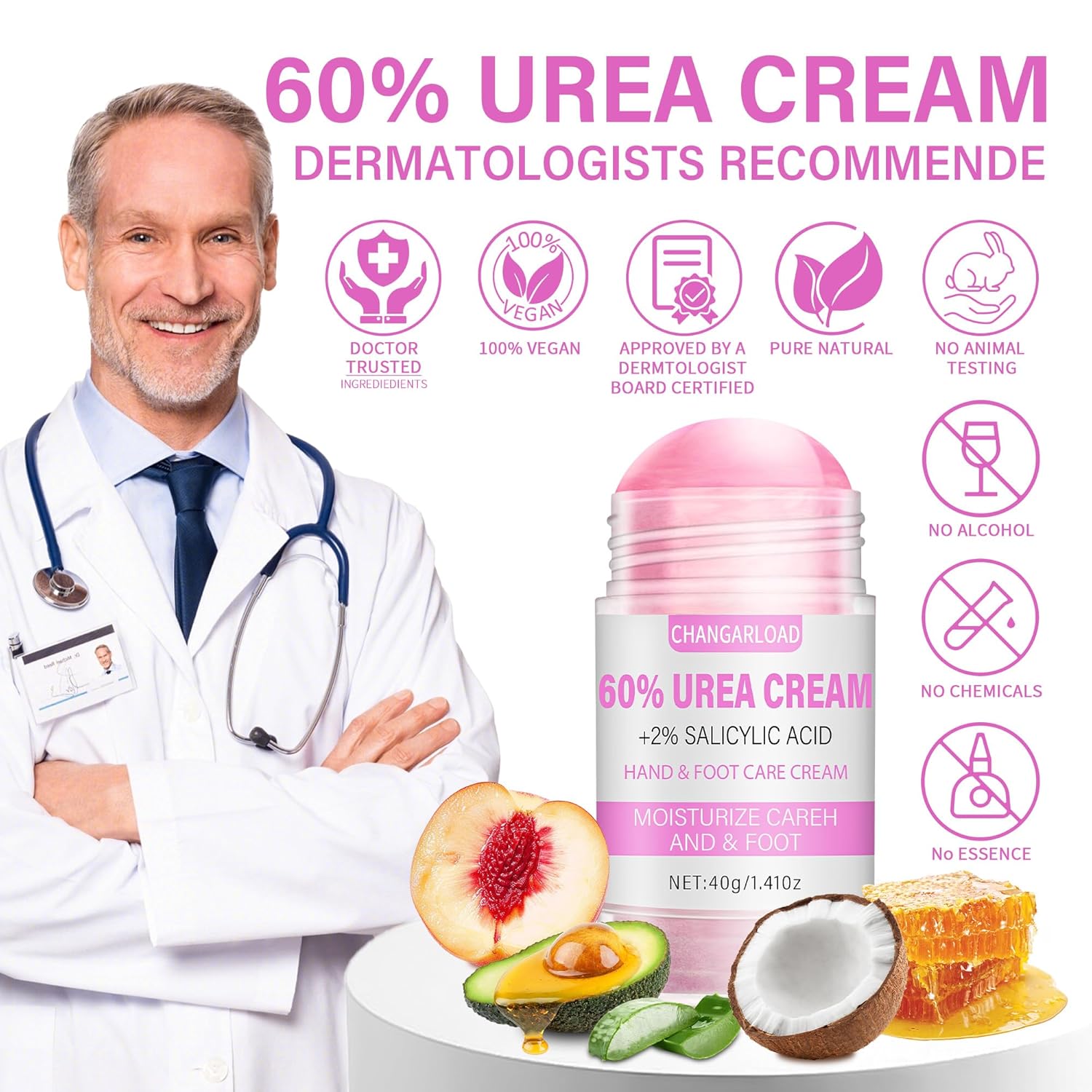 Maximum Strength Urea Foot Cream Intensive Repair Dry Cracked Skin 1.41 Oz - Image 3