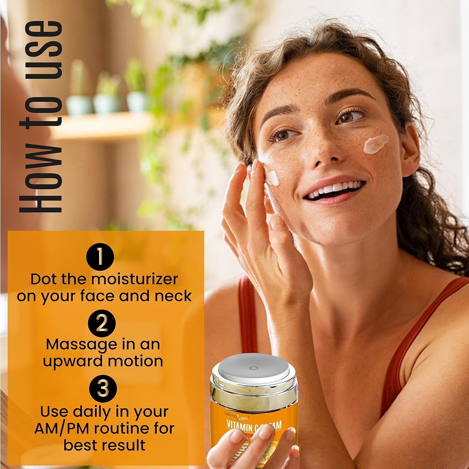 Vitamin C Moisturizing Cream - Organic Glowing Skin Anti-Aging, Rejuvenating, Boosting Collagen Hydrating for Dull, Dry & Sensitive & Oily Skin - 1.7 FL OZ. - Image 5