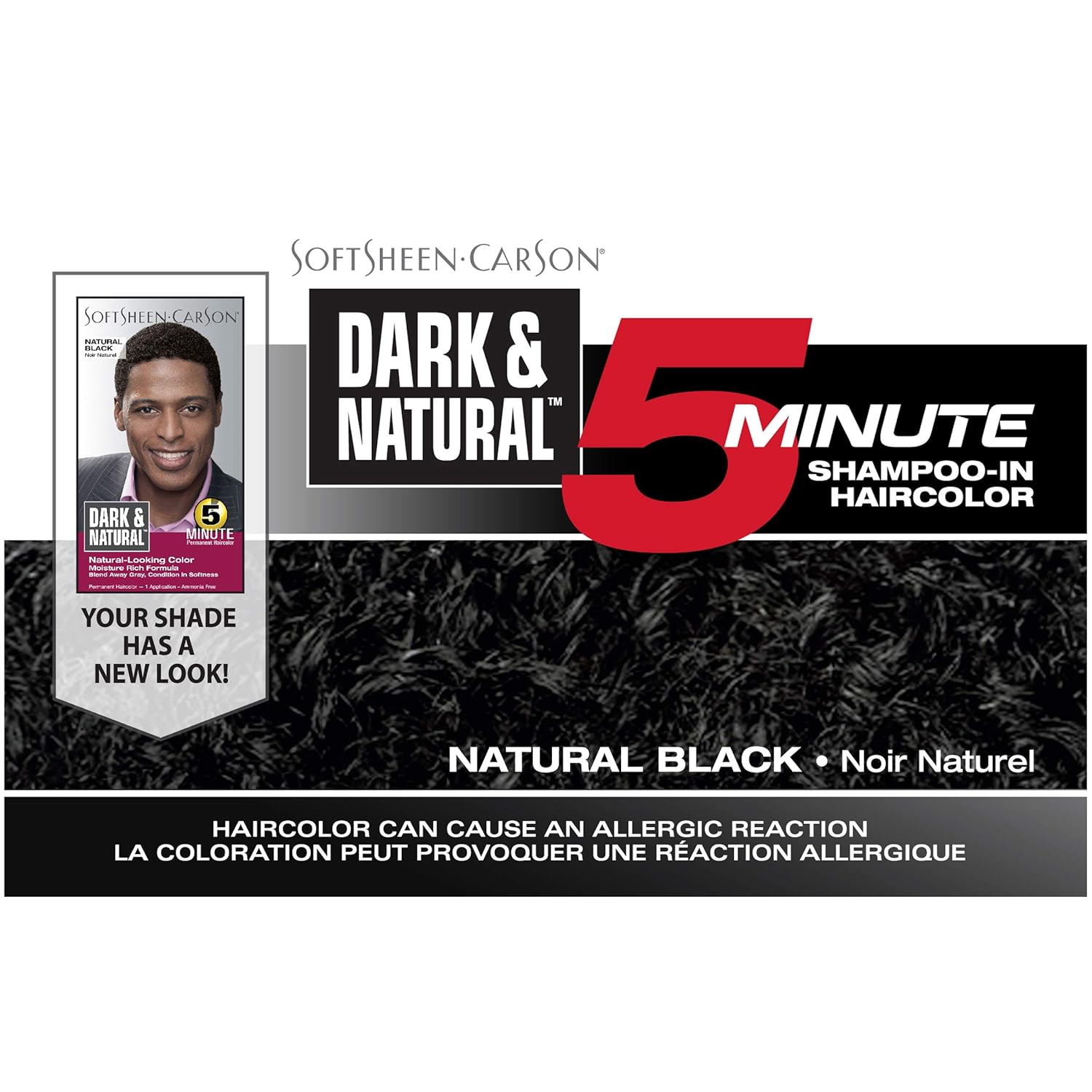 SoftSheen-Carson Dark & Natural Hair Color for Men 5 Minutes, Natural Looking Gray Coverage for Up To 6 Weeks, Shampoo-in Permanent Hair Dye, Jet Black, Ammonia Free, Natural Black - Image 9