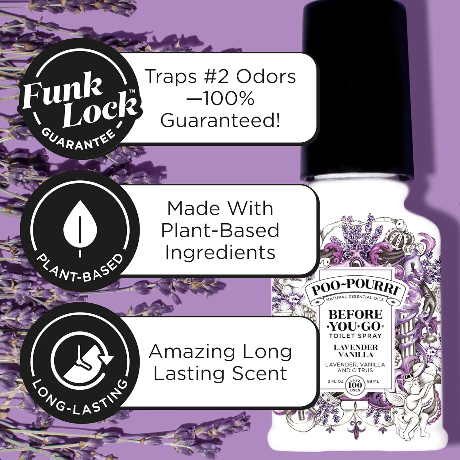 Poo-Pourri Before-You-Go Toilet Spray, Lavender Vanilla, Refill Bottle 16 Fl Oz - Lavender, Vanilla and Citrus - Image 4