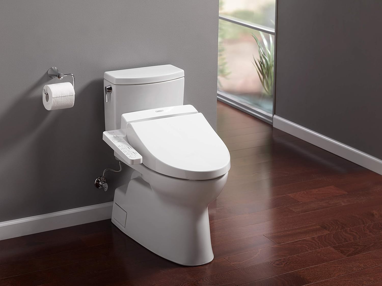 TOTO SW2034#01 C100 Electronic Bidet Toilet Cleansing Water, Heated Seat, Deodorizer, Warm Air Dryer, and PREMIST, Elongated, Cotton White - Image 4