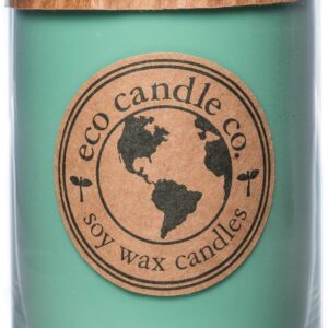 Eco Candle Co. Recycled Candle, Grass Stain, 18 oz. Double Wick - Scents of Fresh Cut Grass - 100% Soy Wax, No Lead, Kraft Paper Label & Lid, Hand Poured, Phthalate Free, Midwest Grown Soybeans