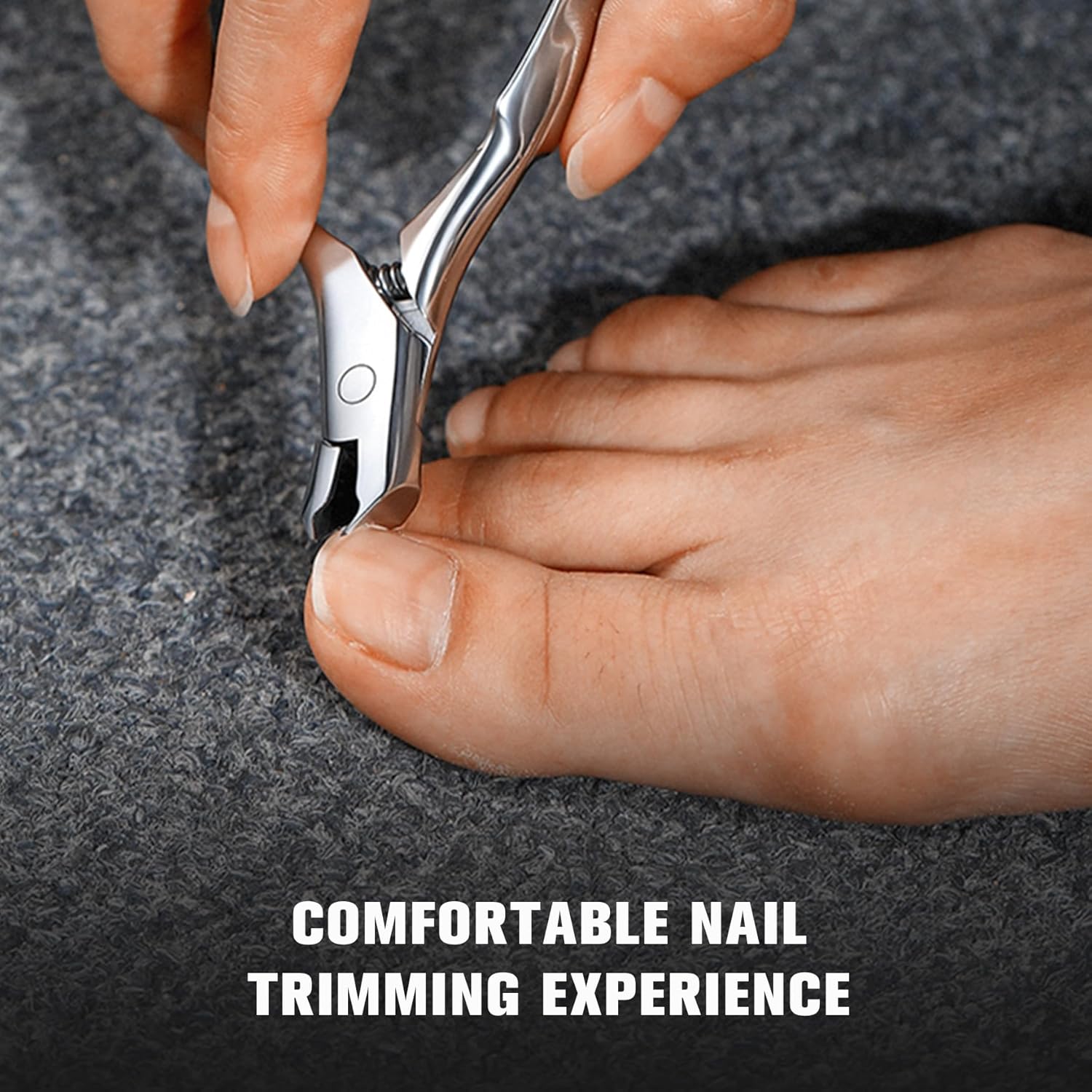 FERYES Wide Jaw Thick Toenail Clippers Thick Toenails - Precision Stainless Steel Toe Nail Clippers for Thick Nails for Seniors with Catcher - Silver - Image 6