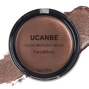 UCANBE Face & Body Cream Bronzer, Natural Tan Sun-Kissed Glow, Buildable Blendable for Long Lasting Bronzed Glow, Lightweight Contour Bronzing Muti-Use Shaping Palette for All-Day Luminous