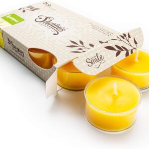 Lemongrass Premium Tealight Candles - 6 Yellow Highly Scented Tea Lights - Beautiful Candlelight - Made in The USA - Fresh & Clean Collection