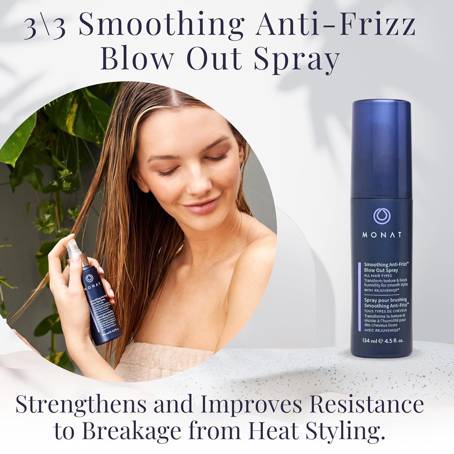 MONAT Smoothing Anti Frizz System Shampoo Conditioner Styling Spray Frizz Control - Image 5