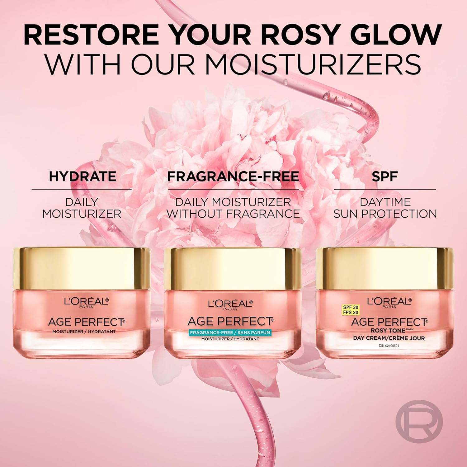 L’Oreal Paris Age Perfect Rosy Tone Anti-Aging Face Moisturizer, Renew & Revive Healthy Tone, Fragrance Free, 1.7 oz - Image 5