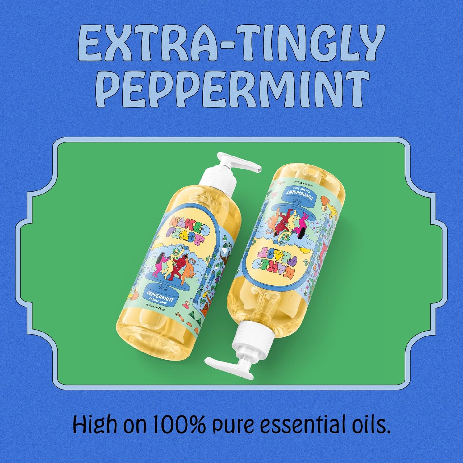 Naked Feast Organic Peppermint Olive Oil Castile Liquid Soap Body Wash Hand Soap 16 oz - Image 7