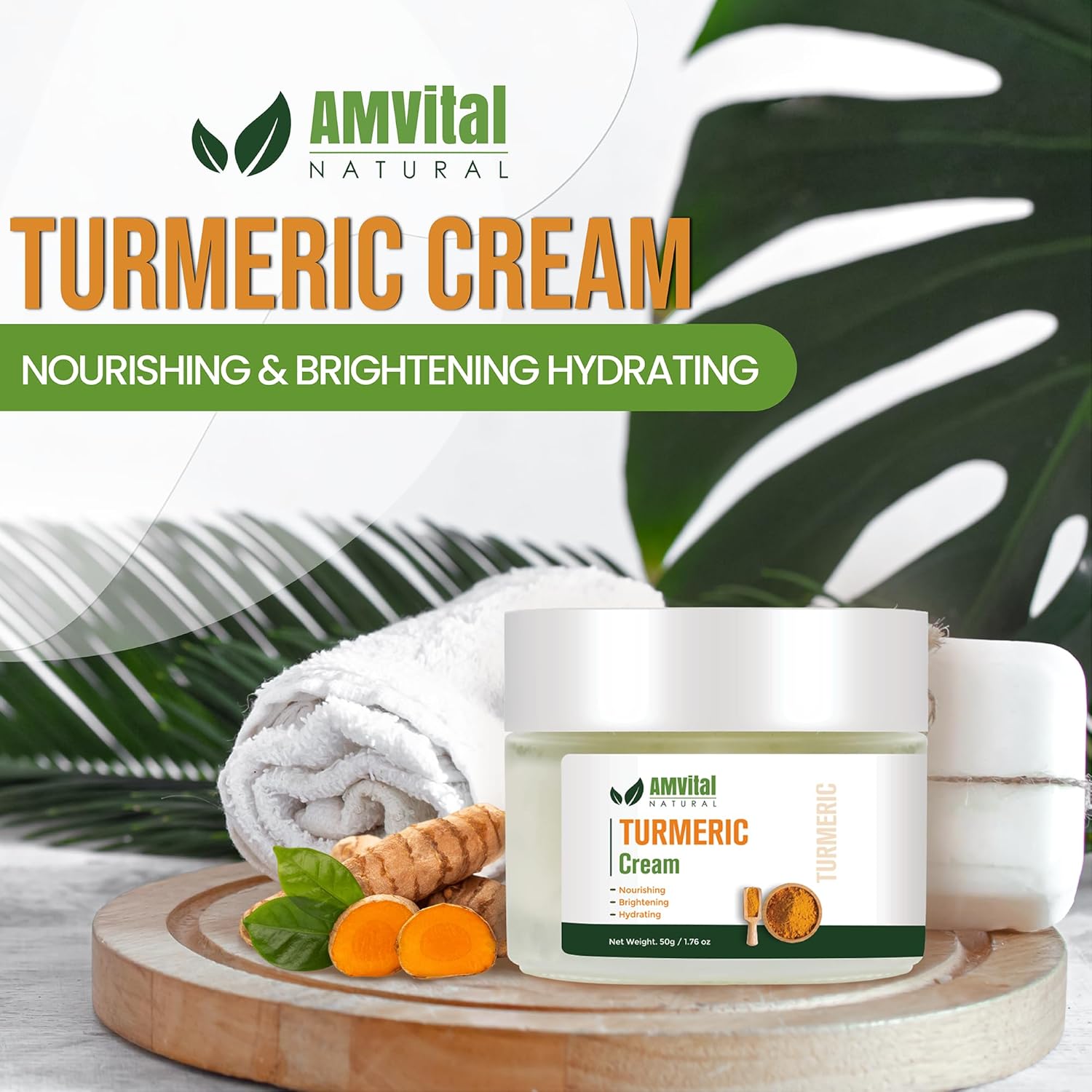 Turmeric Cream - Natural Cream for Face With Turmeric and Plant-Based Ingredients - Lightweight and Smooth Suitable for All Skin Types - Image 2