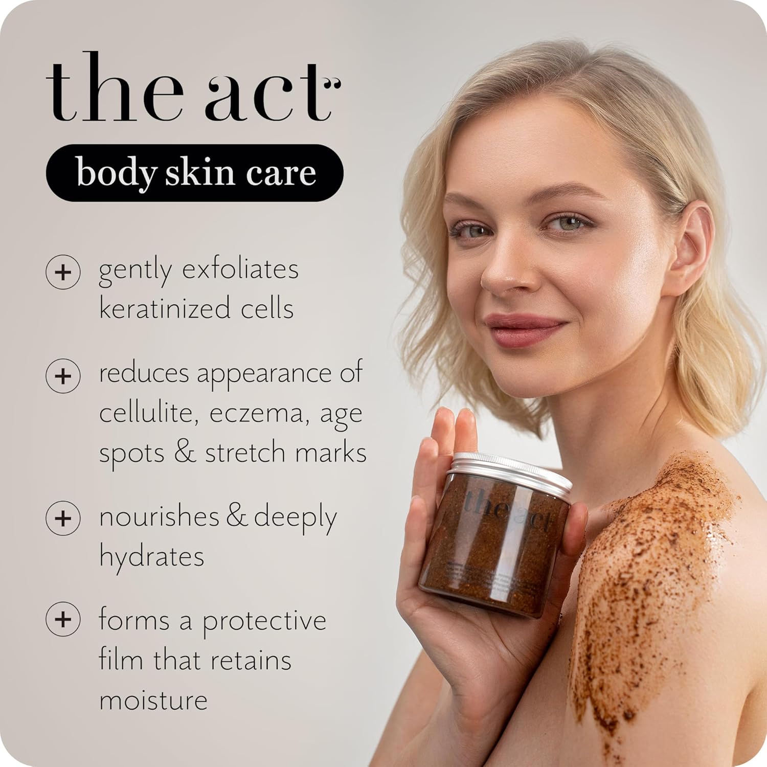 Salt Body Scrub with Cocoa & Coffee Oil, Vitamin E, Menthol - Exfoliating Body Scrub for Moisturizing Skin, Cleansing - Home Spa Care, Gift for Women Men, Vegan, Organic 10.58 Oz - Image 3