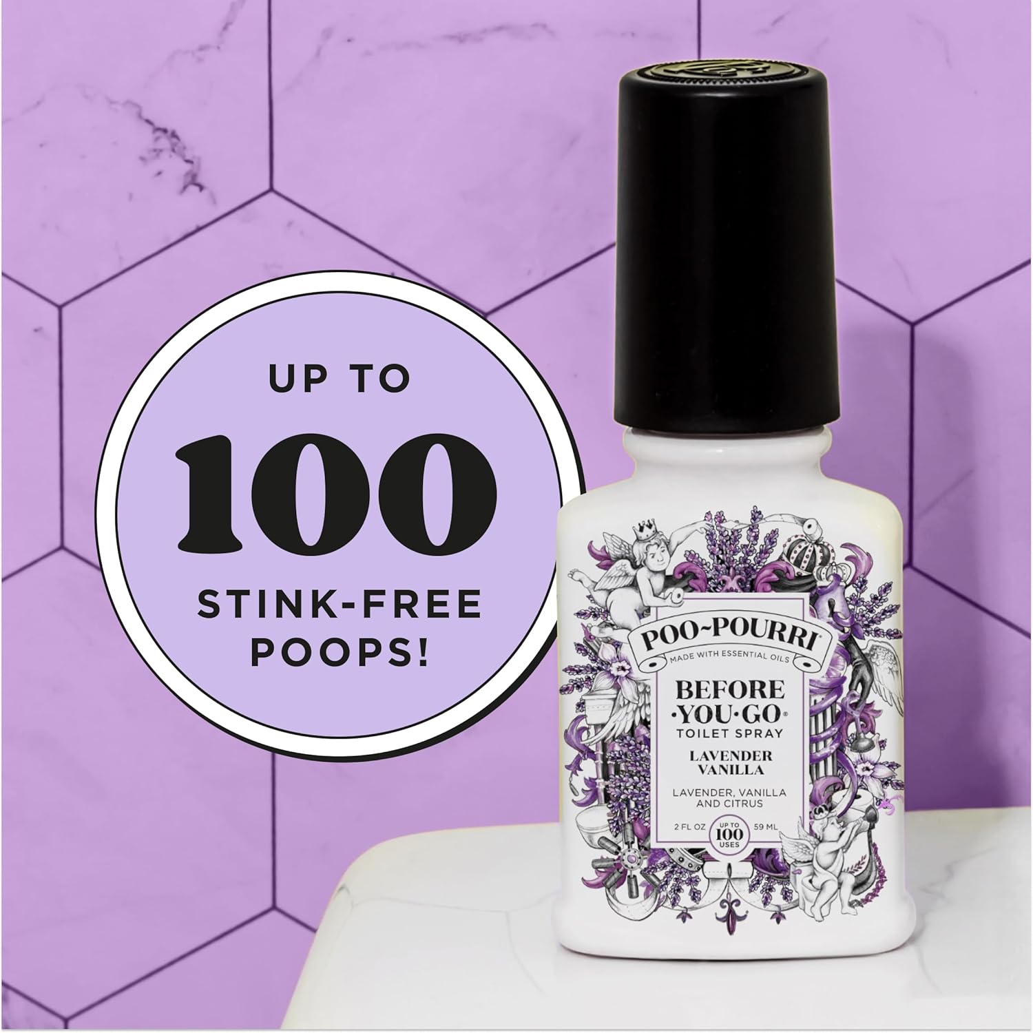 Poo-Pourri Before-You-Go Toilet Spray, Lavender Vanilla, 2 Fl Oz - Lavender, Vanilla and Citrus - Image 8