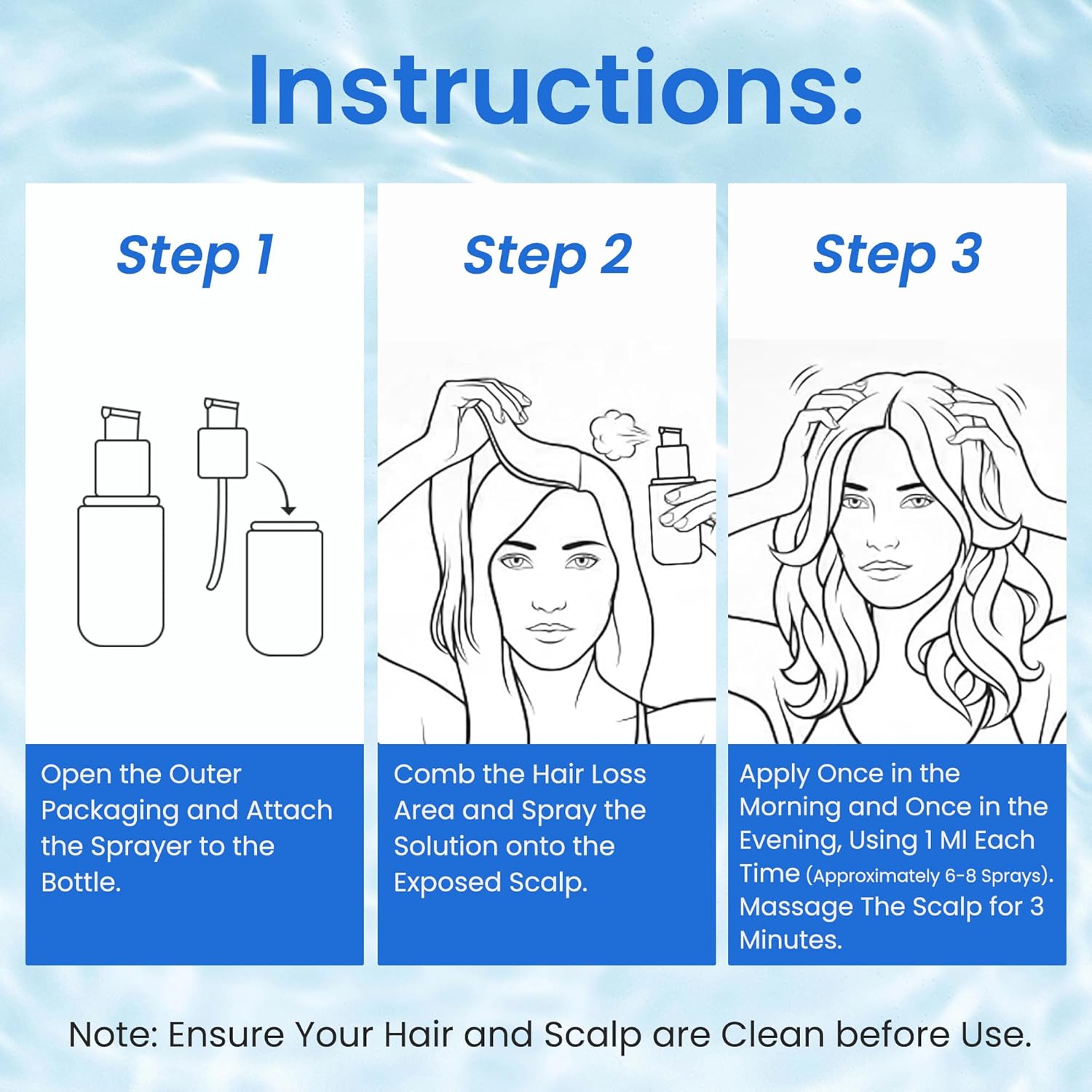0.5% KX-826 DHT Blocker Hair Thickening Growth Products,3 Days Oil Control 1-2 Weeks Hair Loss Reduction 4-6 Weeks New Hair Visible,Hair Growth Spray Regrowth Treatments Men&Women (blue) - Image 7