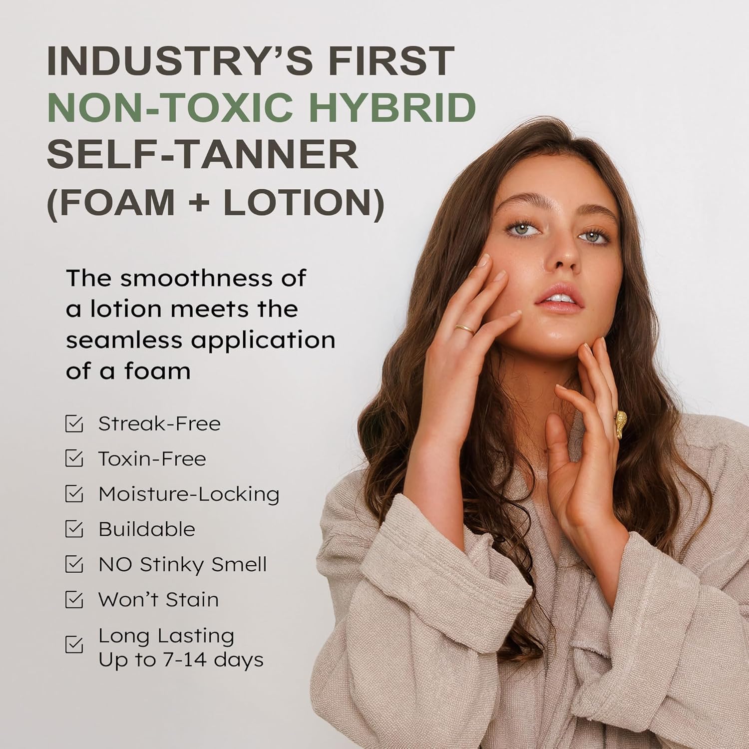 Non Toxic Self Tanner - Organic Tanning Foam - Long Lasting Natural Looking Tan - Streak Free Smooth Application - Plant Based Ingredients - Vanilla - Image 2