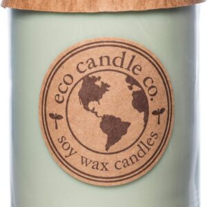 Eco Candle Co. Recycled Candle, Mother Earth, 18 oz. Double Wick - Scents of Grass, Hay, Cypress, Patchouli, Sandalwood, & Tonka Bean - 100% Soy Wax, No Lead, Kraft Paper Label & Lid, Hand Made