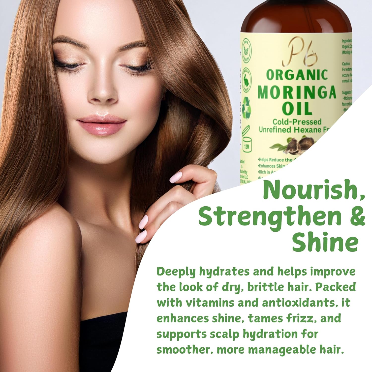 Organic Cold-Pressed Moringa Oil – 100% Pure & Unrefined – Moringa Hydrating Oil for Face, Skin, Hair & Body – Supports Anti-Aging & Youthful Appearance, 4 fl oz Amber Glass Bottle - Image 7
