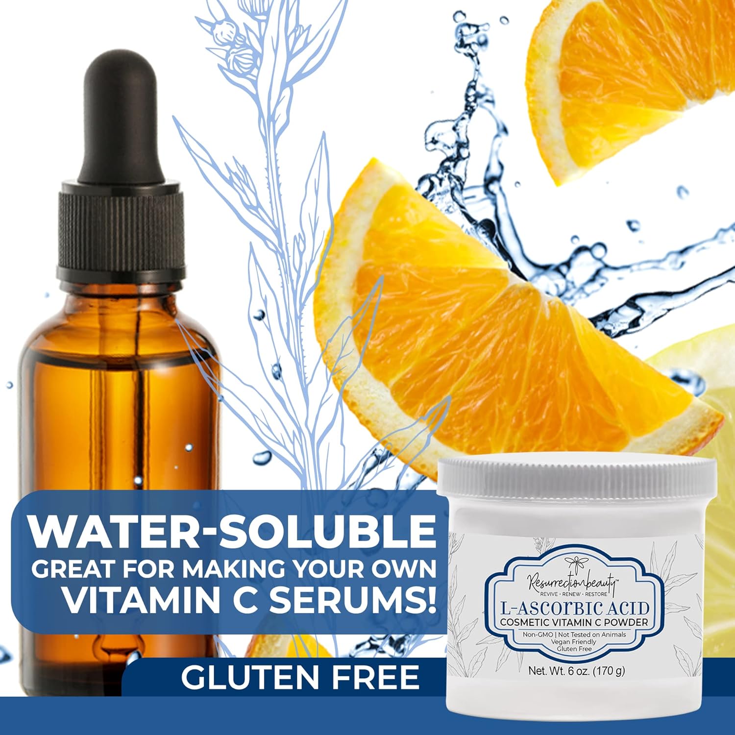 100% Pure L-Ascorbic Acid (Cosmetic Vitamin C Powder for Face) to Make Your Own Premium Beauty Serum, Skincare Mask Treatment, Hyaluronic Serums with Vit C & DIY Facial Skin Care Products 6 OZ - Image 3