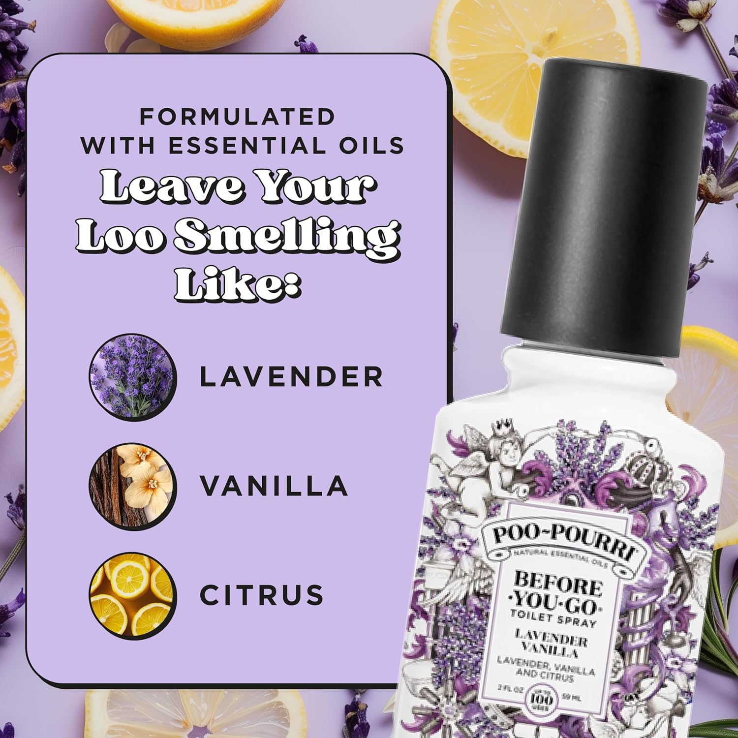 Poo-Pourri Before-You-Go Toilet Spray, Lavender Vanilla, 2 Fl Oz - Lavender, Vanilla and Citrus - Image 6