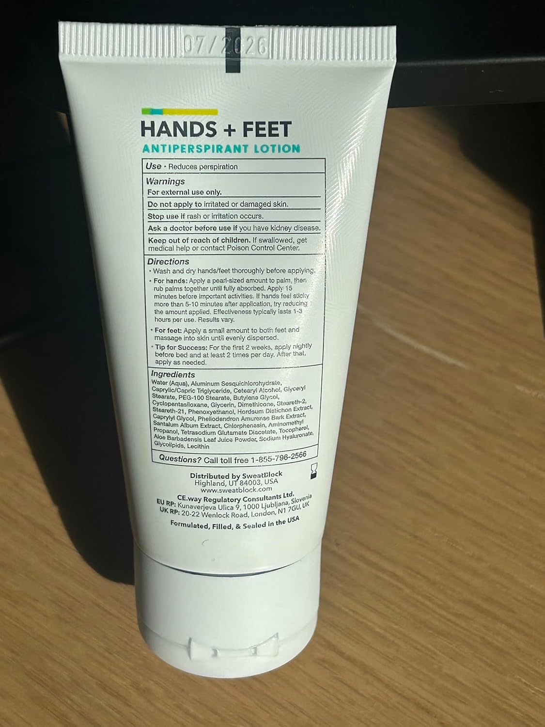 SweatBlock Antiperspirant Lotion for Hands & Feet - CLINICAL STRENGTH for Men & Women - Hyperhidrosis Aid to Stop Excessive Sweating - Reduces Foot Odor - Moisturizing w/ Aloe - Travel Size 1.69 fl oz - Image 9