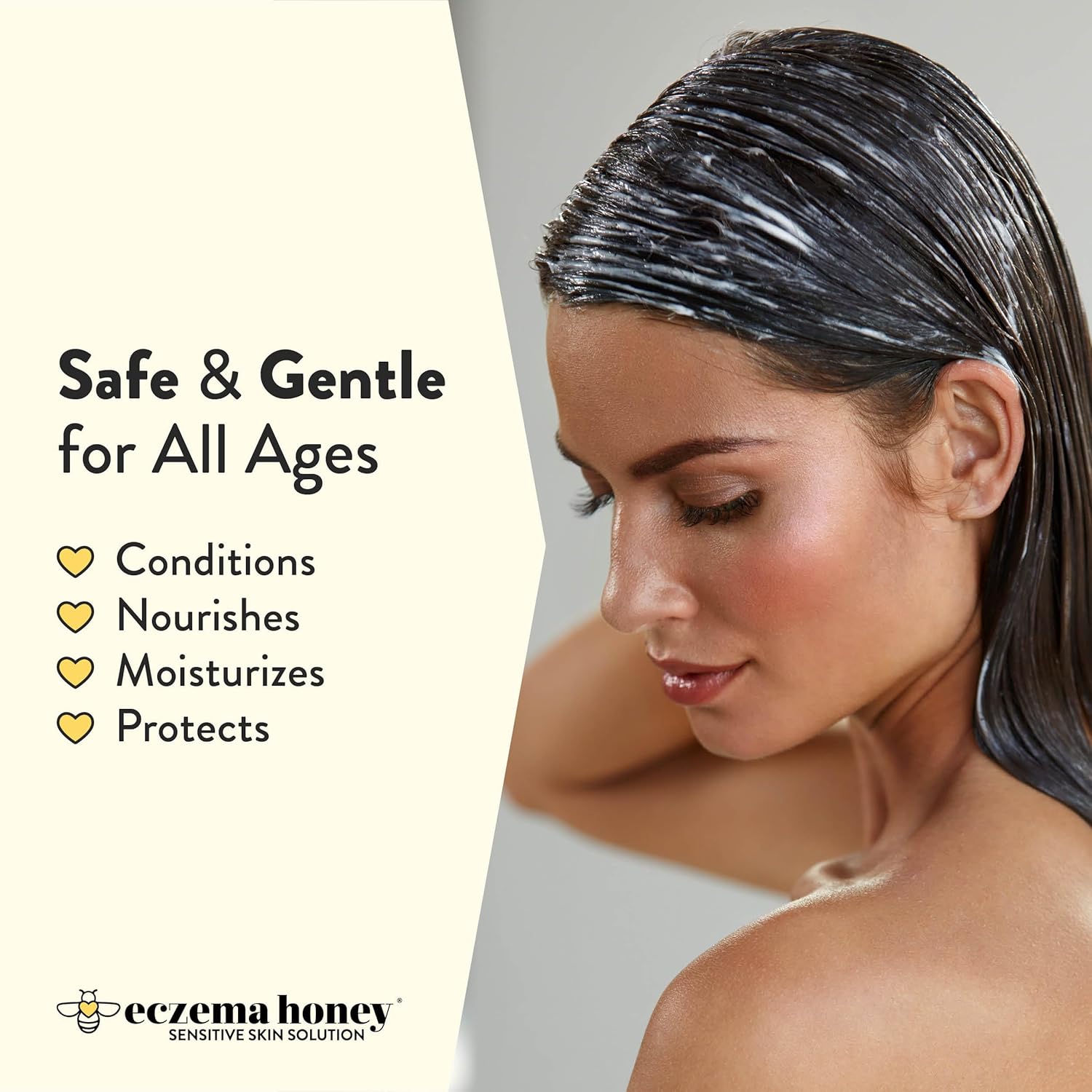 ECZEMA HONEY Nourishing Conditioner - Helps with Psoriasis, Dermatitis, & Flaking - Daily Dandruff Conditioner & Scalp Care - Itchy Scalp Treatment for Men, Women & Kids (8 Oz) - Image 3