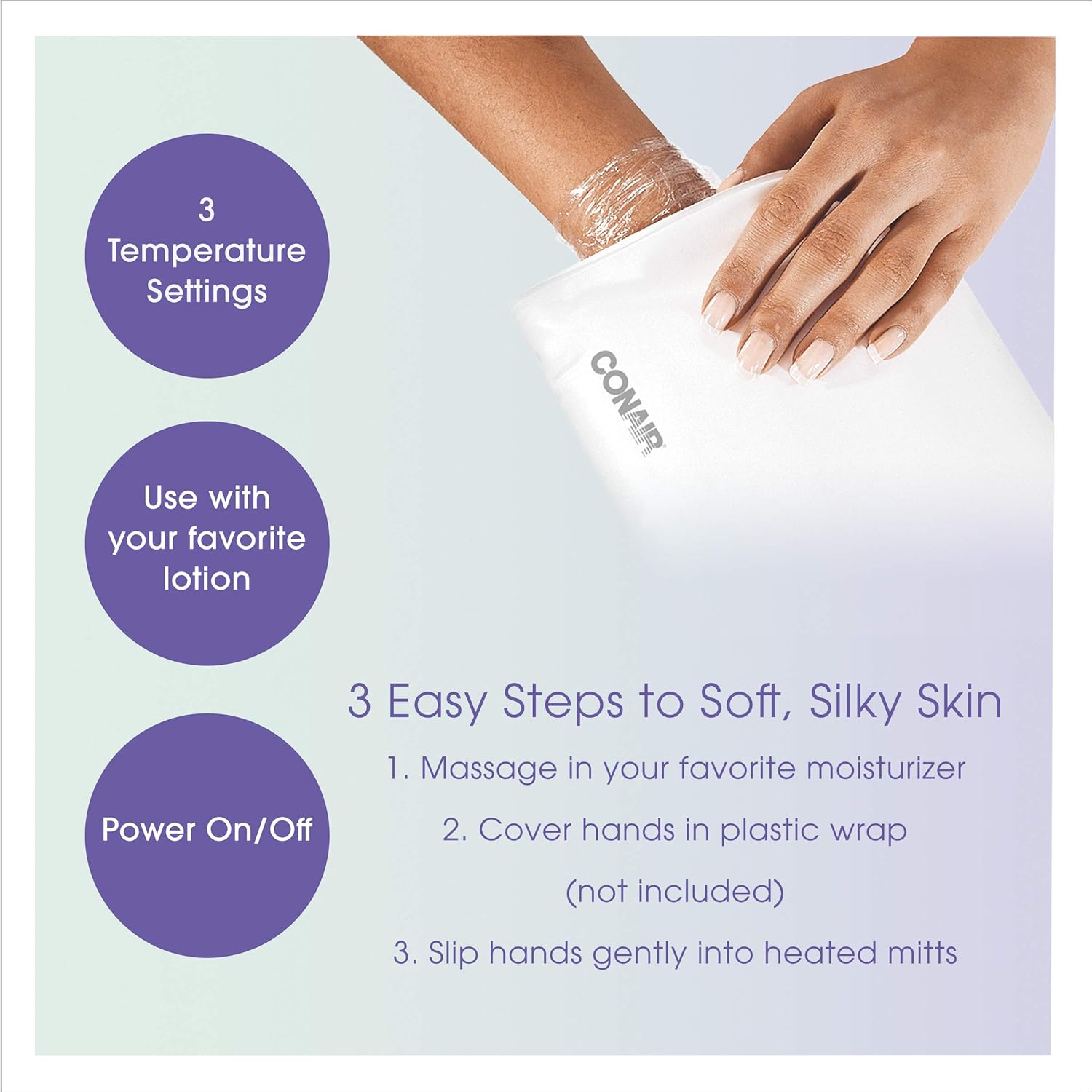 True Glow by Conair Hand Warmer - Electric Hand Warmer Thermal Spa - Heated Lotion Beauty Mitts - Packaging May Vary - Image 5