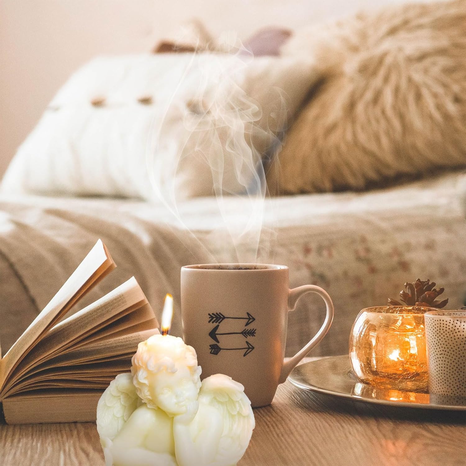 2 Pcs Angel Candle - Soy Scented Candles Aroma Soy Wax Candle Handmade Aesthetic Candle for Home Wedding Photo Prop Decor,Prefect for Meditation Stress Relief Mood Boosting Bath (2pcs Angel Candles) - Image 4