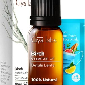 Gya Labs Birch Essential Oil for Diffuser - 0.34 Fl Oz - 100% Pure Natural Birch Oil for Skin, Massage, Perfumes, Fragrances, Candles & Soaps Making - Sweet, Minty & Camphorous Scent
