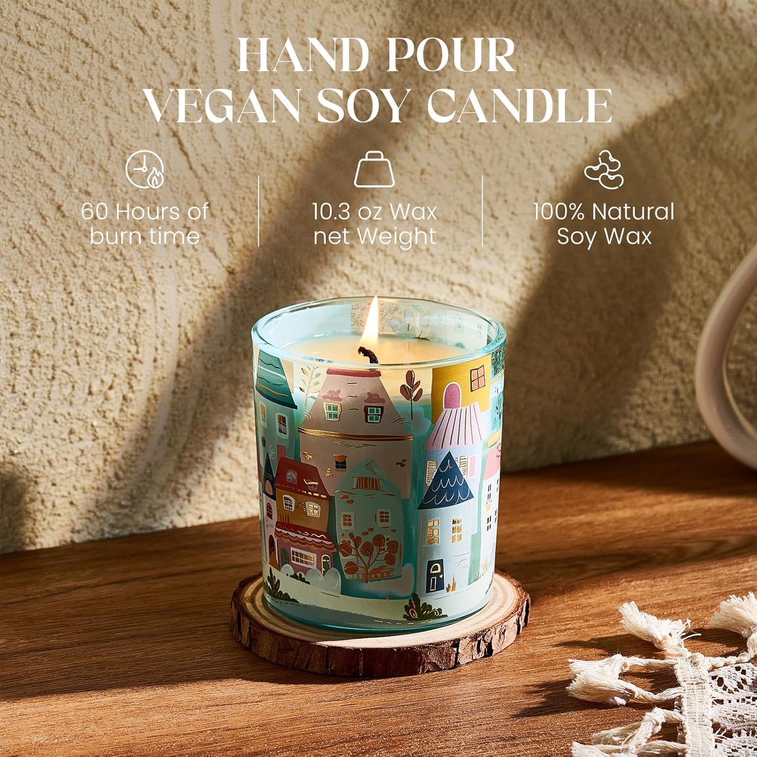 M&SENSE New York City Scent Soy Wax Aesthetic Candle - 10.2 oz | Natural Fragrance for Home& Book Candles | for Housewarming, Hostess Gifts&Home Deor,Thank You Gifts - Image 2