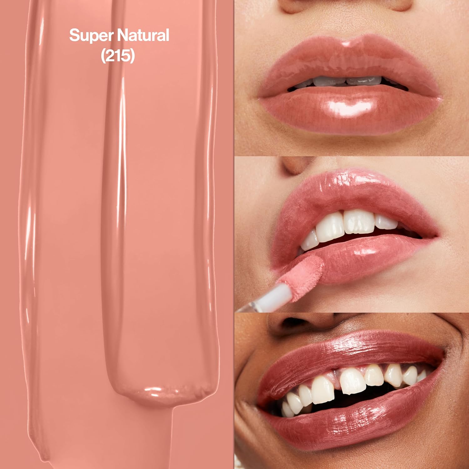 Revlon Super Lustrous Lip Gloss, Non-Sticky, Hydrating, High Shine Finish, 215 Super Natural, 0.13 oz - Image 2