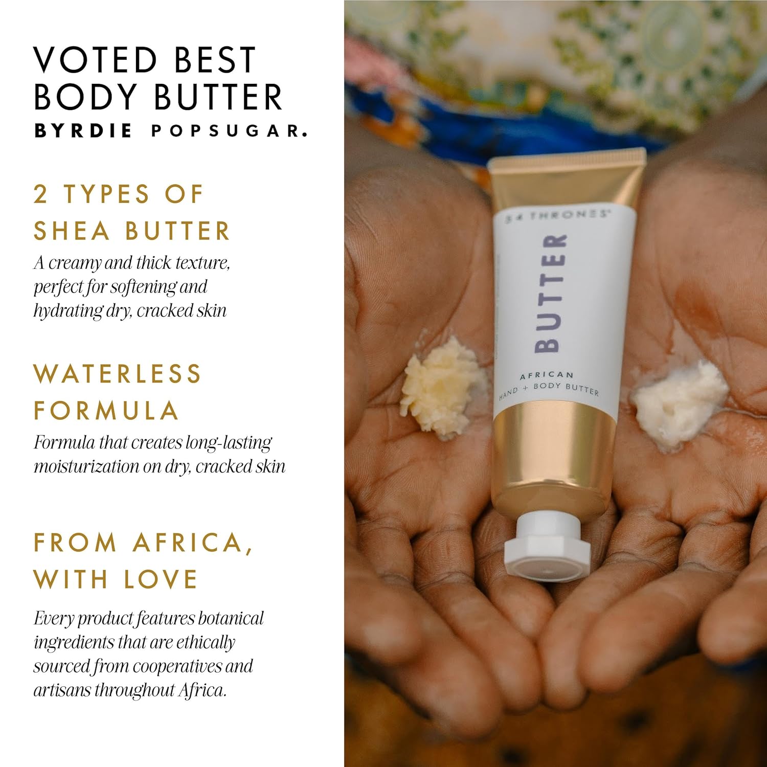 Mini African Beauty Shea Butter Intensive Dry Skin Moisturizing Body Balm for Women Egyptian Lavender Moroccan Mint - Image 4