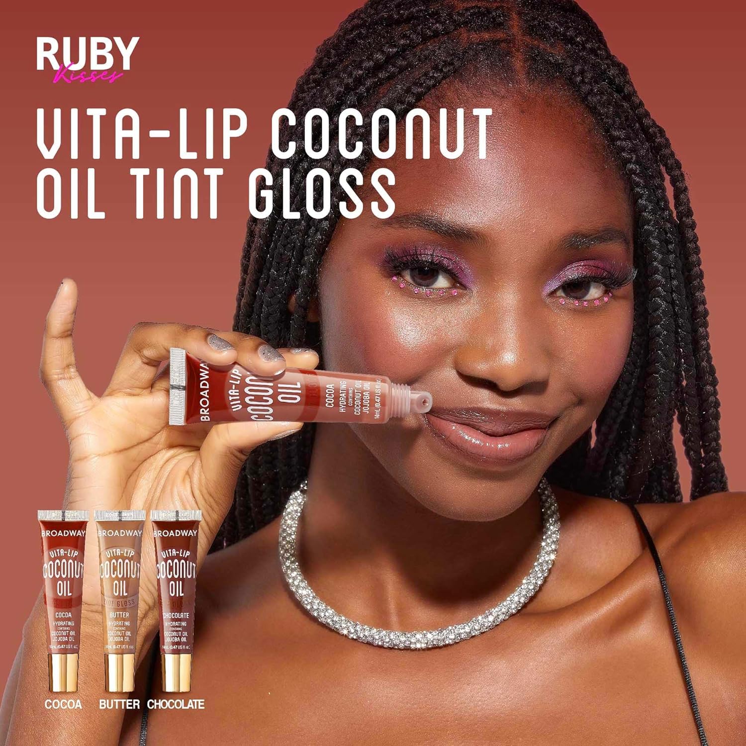Ruby Kisses Broadway Vita-Lip Tinted & Clear Lip Gloss Set (11 Pack) Ultra-Hydrating & Soothing Formula with Vitamins, High-Shine Non-Sticky Lip Balm with Rosehip+Coconut Oil, Pink & Brown Shades - Image 7
