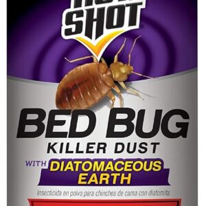 Hot Shot Bed Bug Killer Dust With Diatomaceous Earth For Insects 8 Ounces, Treatment For Bed Bugs