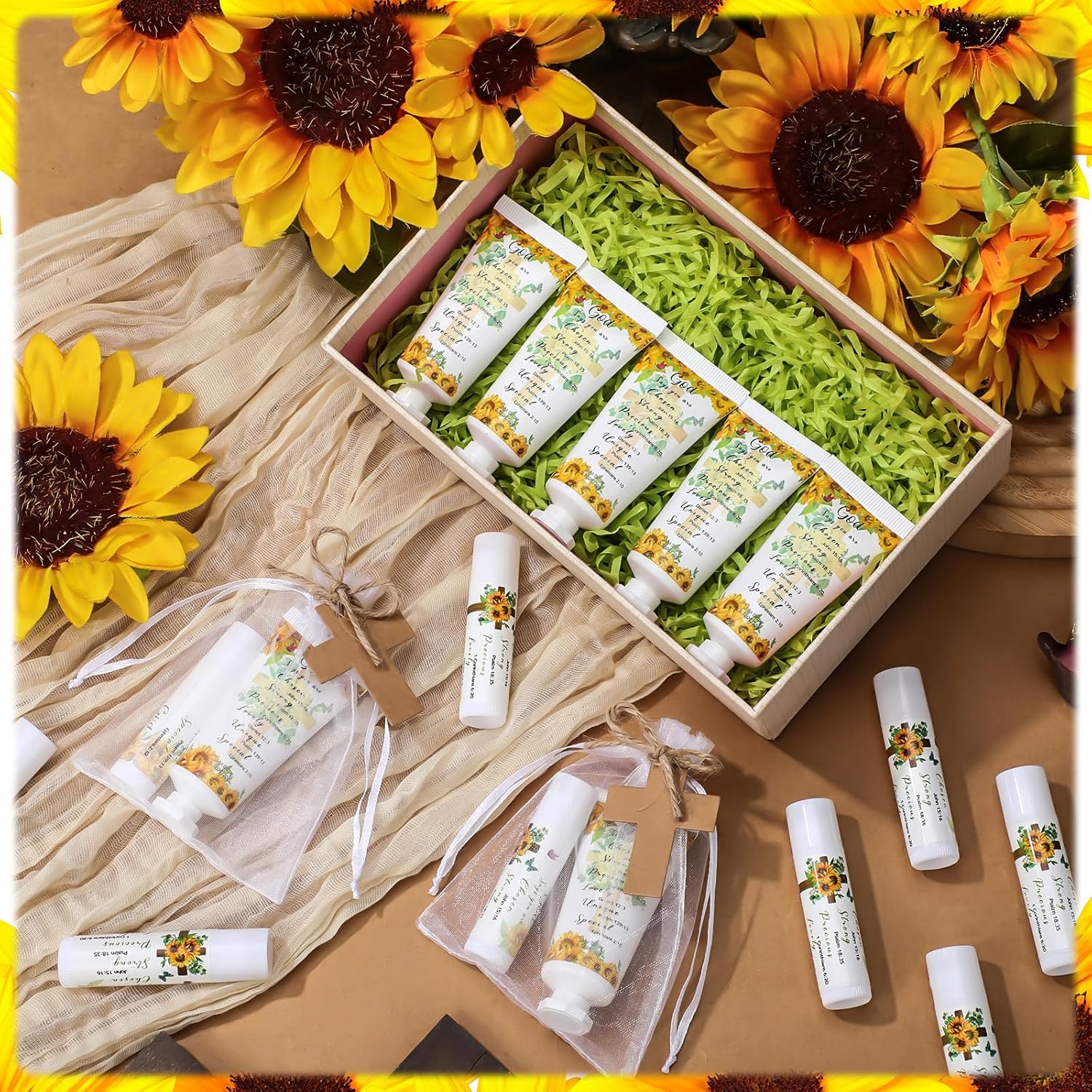 144 Piece Christian Lip Balm and Hand Cream Set, 36 Bible Lip Balms, Sunflower Cream - Image 6