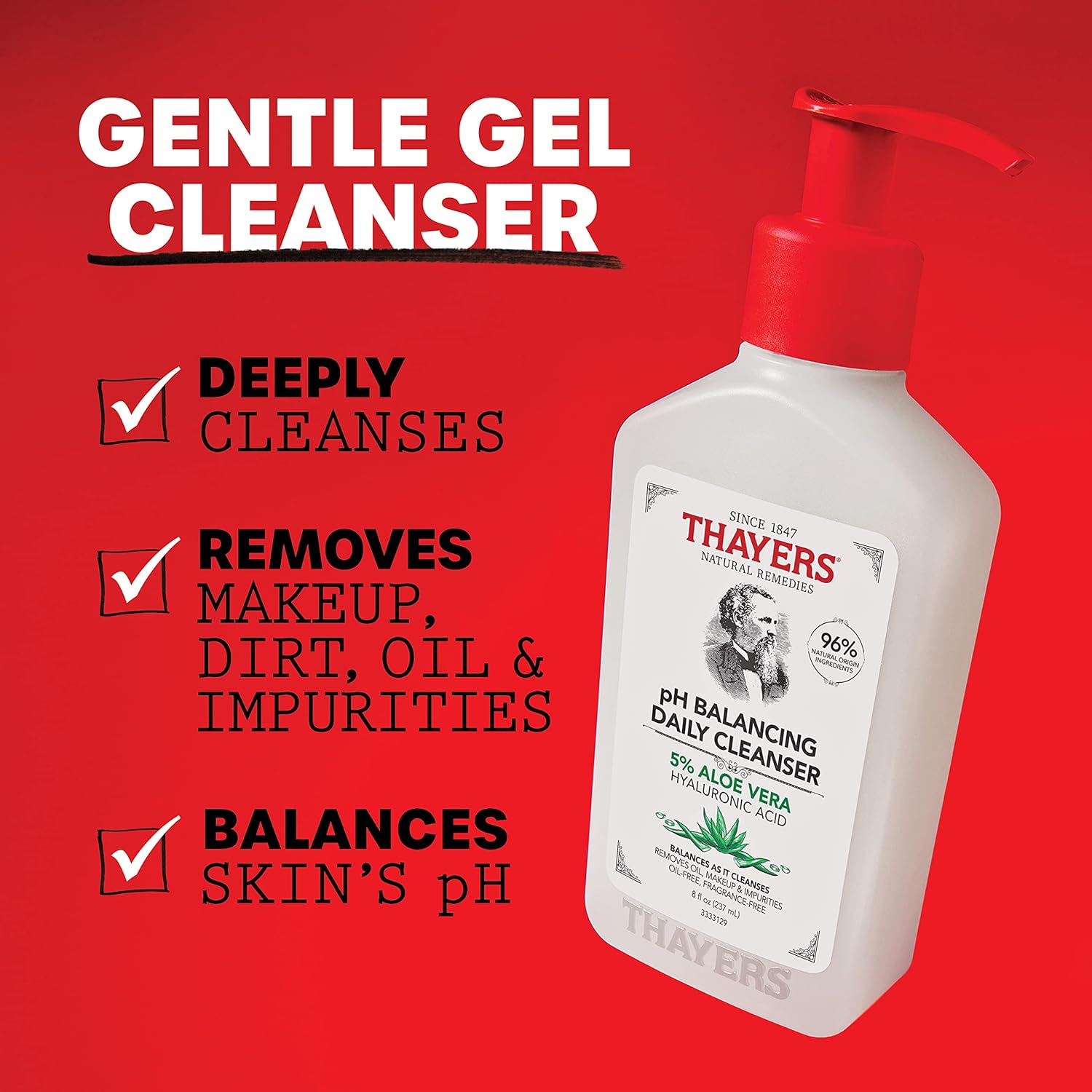 Thayers Aloe Vera pH Balancing Daily Cleanser, 8 oz, All Skin Types - Image 2