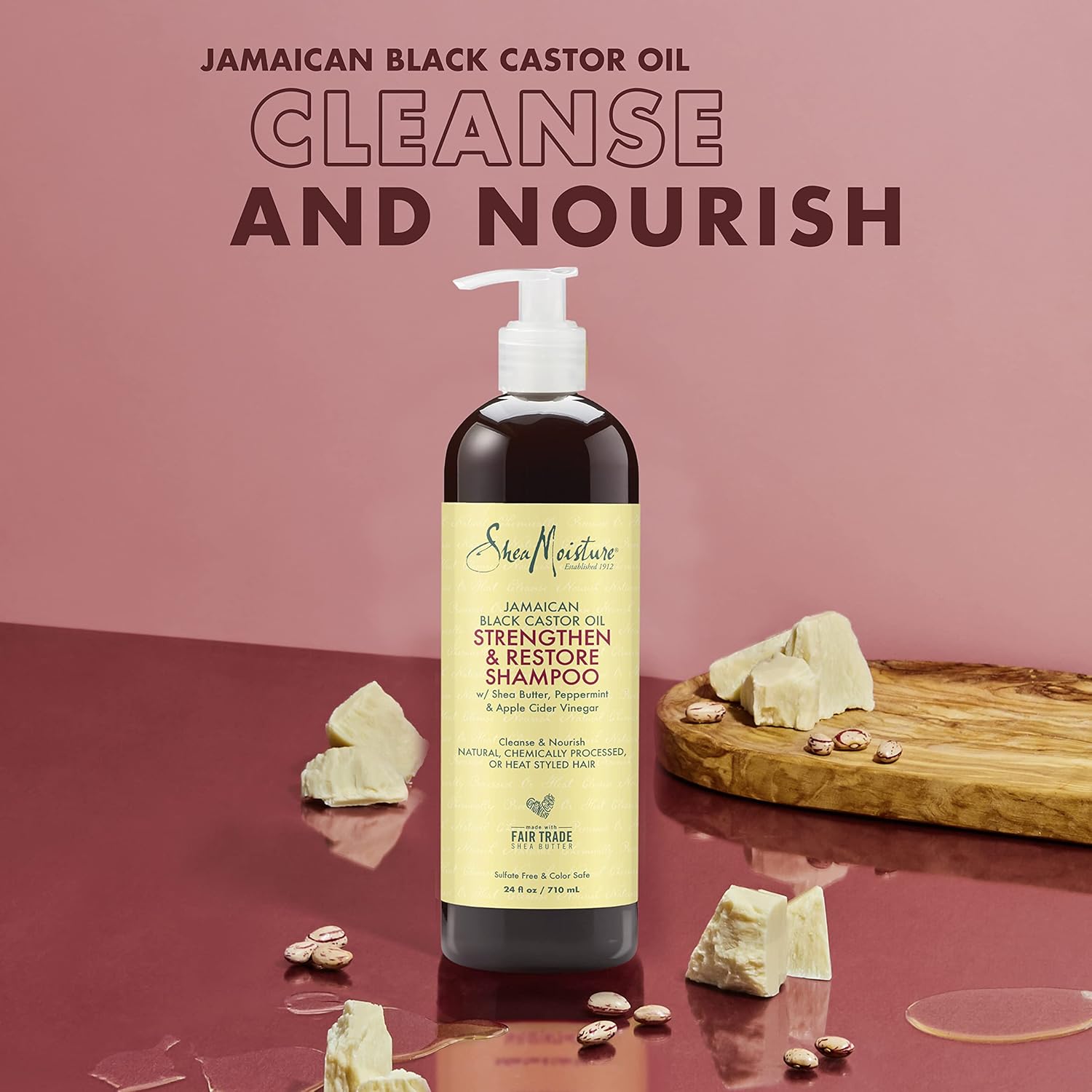 Shea Moisture Jamaican Black Castor Oil Strengthening Shampoo Conditioner Growth Treatment Set 24 Fl Oz Each - Image 4