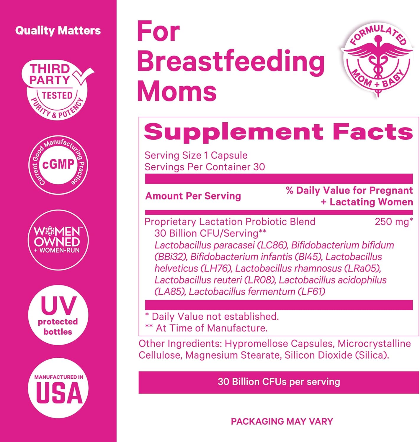 Pink Stork Lactation Probiotic 30 Capsules for Breastfeeding Women 30 Billion CFUs - Image 4