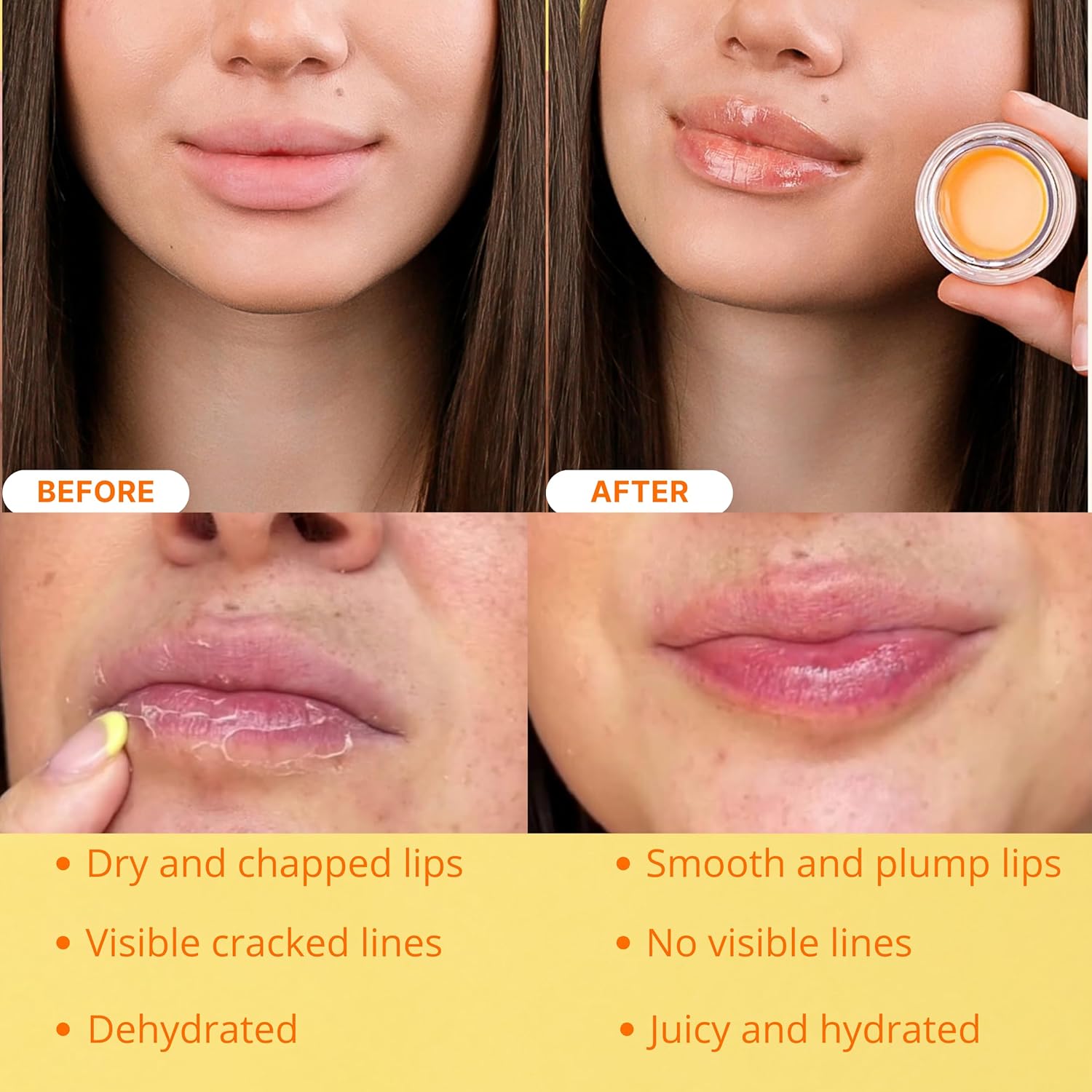 Bee Balm Peach Lip Balm 0.15 oz Hydrating Balm for Dry Chapped Lips with Honey Vitamin E - Image 4