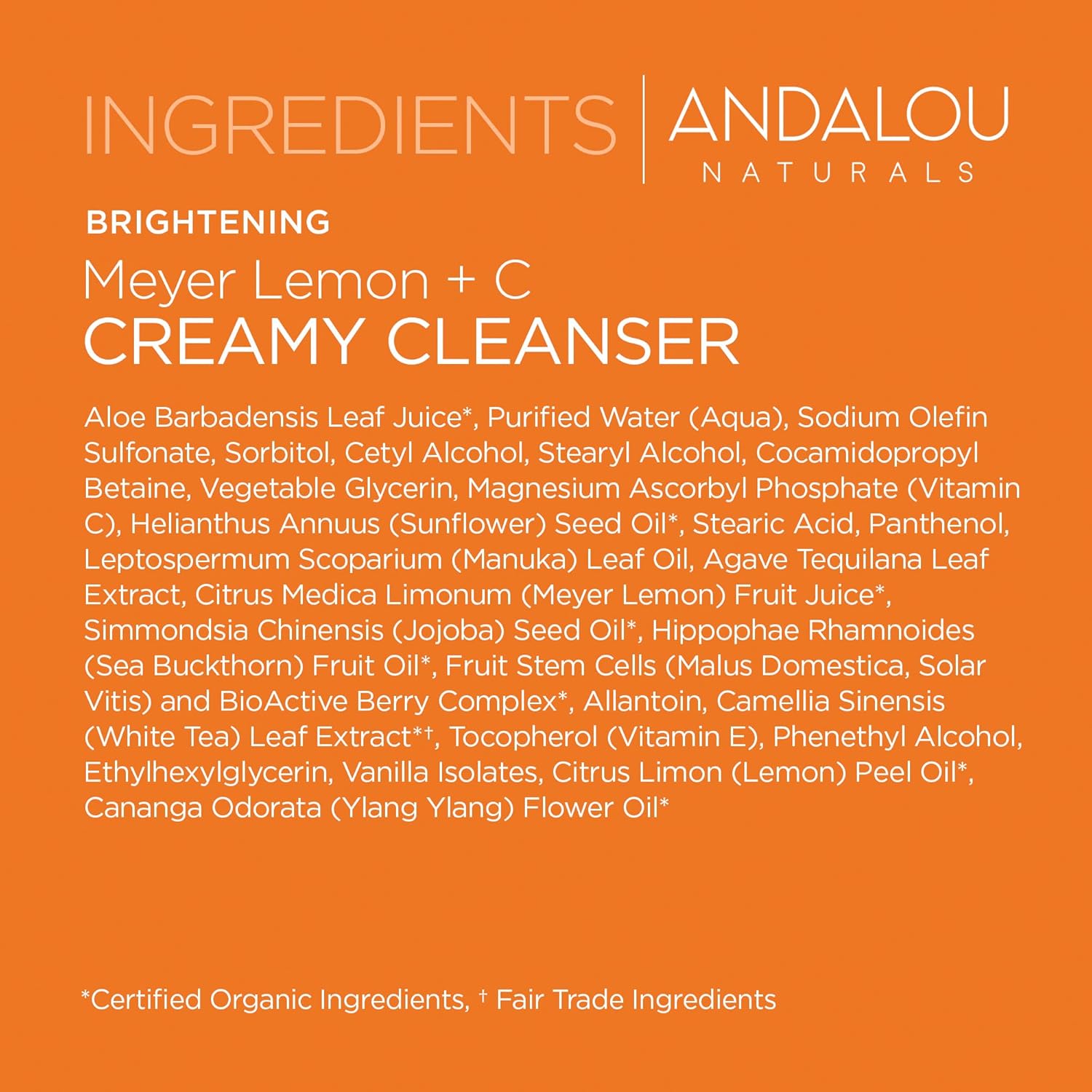 Andalou Naturals Complexion Evening Meyer Lemon + C Creamy Cleanser, Face Wash for Uplifted Tone & Smoother Texture, Helps Renew Skin Vitality & Even Complexion, Cruelty Free, 6 Oz - Image 7