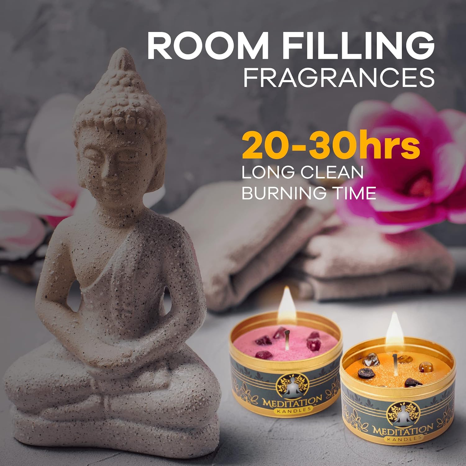 Majest Zen 4 Pack Natural Aromatherapy Meditation Candles with Crystals for Gifts - Image 7