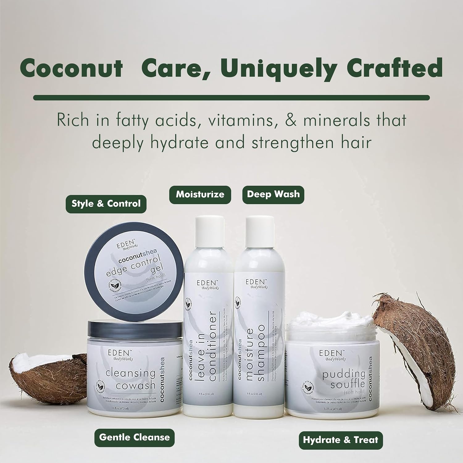 EDEN BodyWorks Coconut Shea Edge Control Gel | Strong Hold Edge Tamer for Curly Hair Styling | Flake-Free, Non-Greasy Formula | Moisturizes & Adds Shine | 6 oz - Image 5