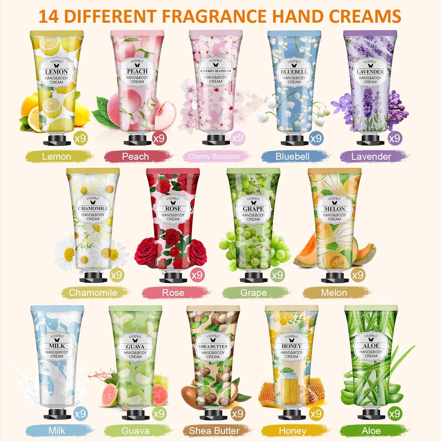 126 Pack Mini Hand Cream Set for Women Dry Cracked Hands Travel Size Bridal Shower Employee Birthday Gifts - Image 2