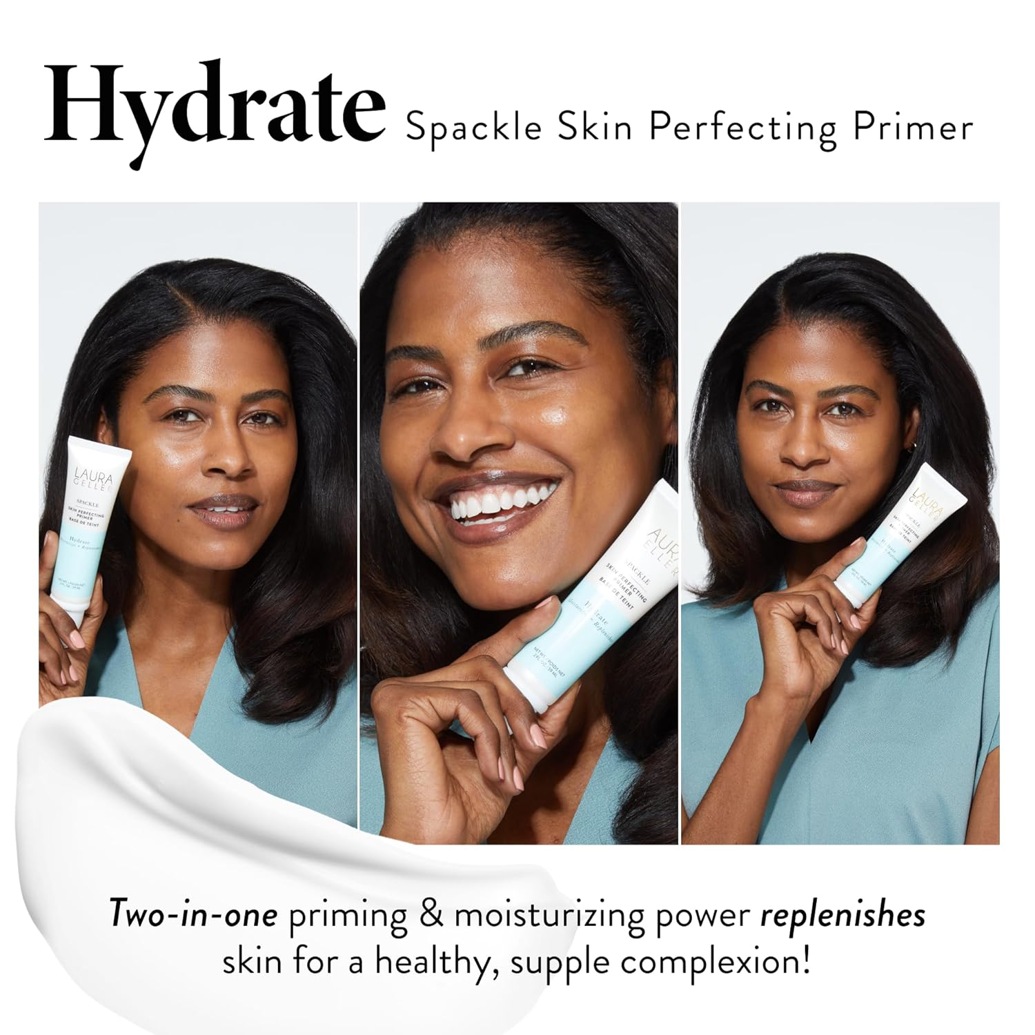 LAURA GELLER NEW YORK Spackle Primer - Hydrate - Super-Size 2 Fl Oz - Hyaluronic Acid Makeup Primer for Mature Skin - Image 3