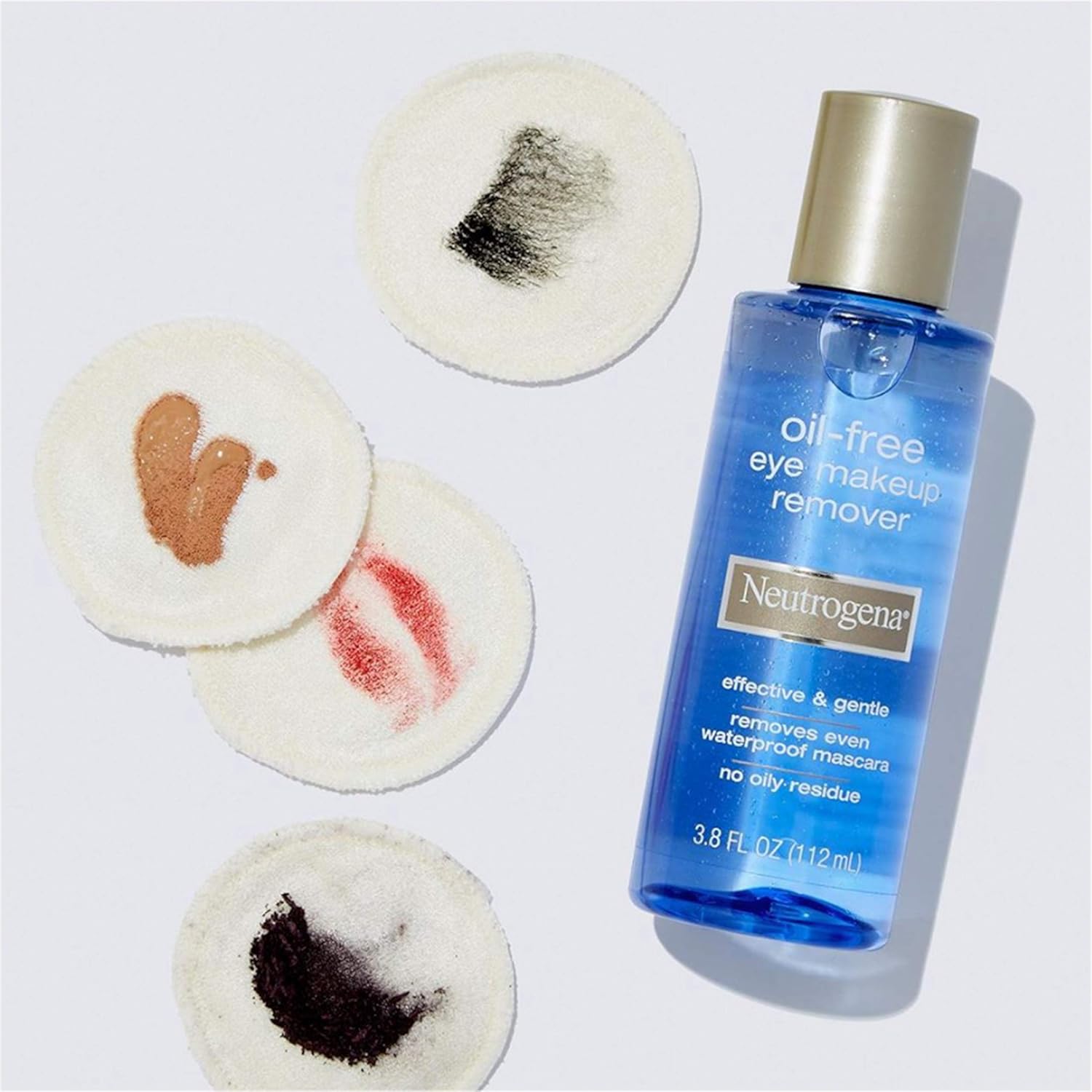 Neutrogena Gentle Oil-Free Eye Makeup Remover & Cleanser for Sensitive Eyes, Non-Greasy Makeup Remover, Removes Waterproof Mascara, Dermatologist & Ophthalmologist Tested, 5.5 fl. oz, 3 Pack - Image 5