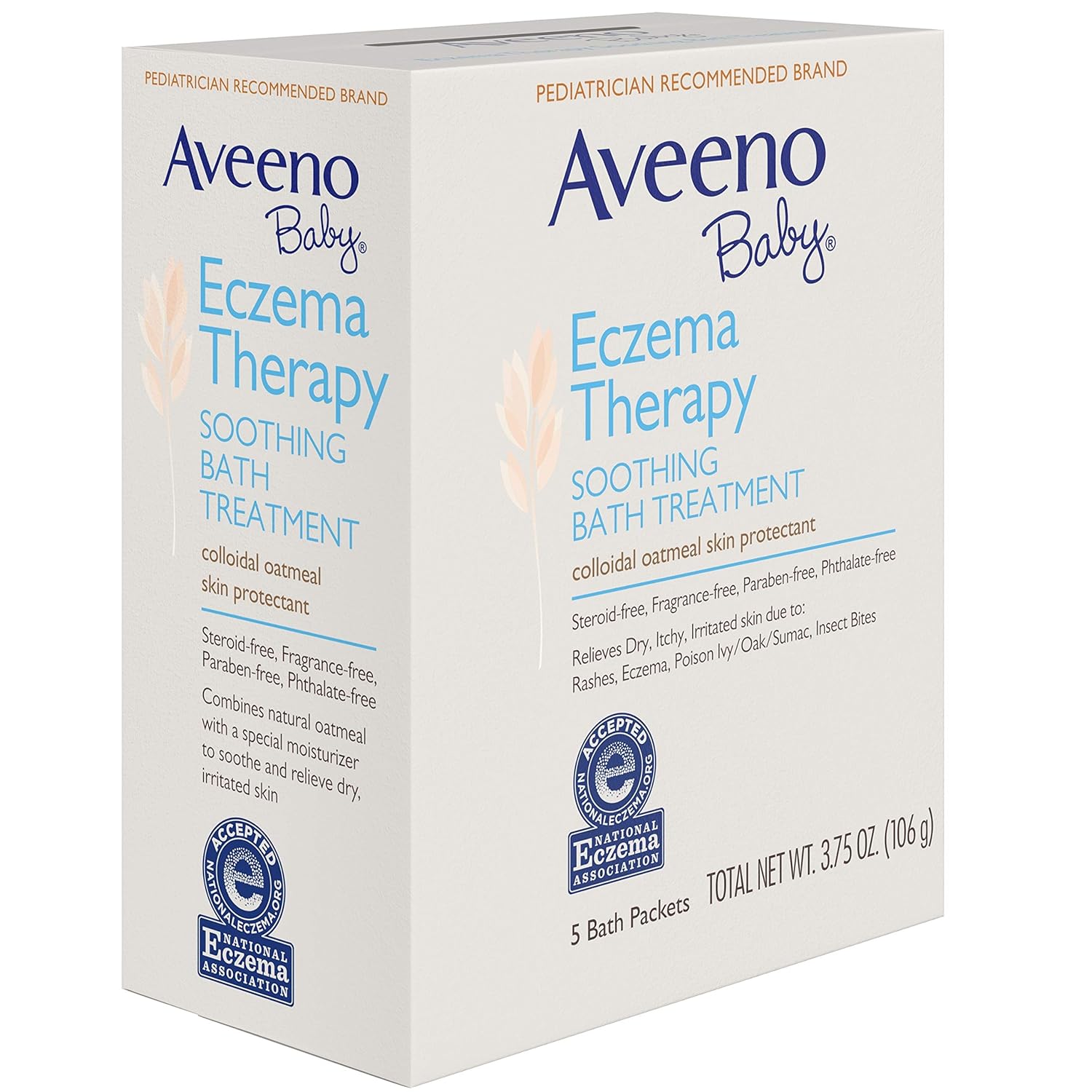 Aveeno Baby Eczema Therapy Soothing Bath Treatment for Relief of Dry, Itchy and Irritated Skin, Made with Soothing Natural Colloidal Oatmeal, 5 ct. - Image 5