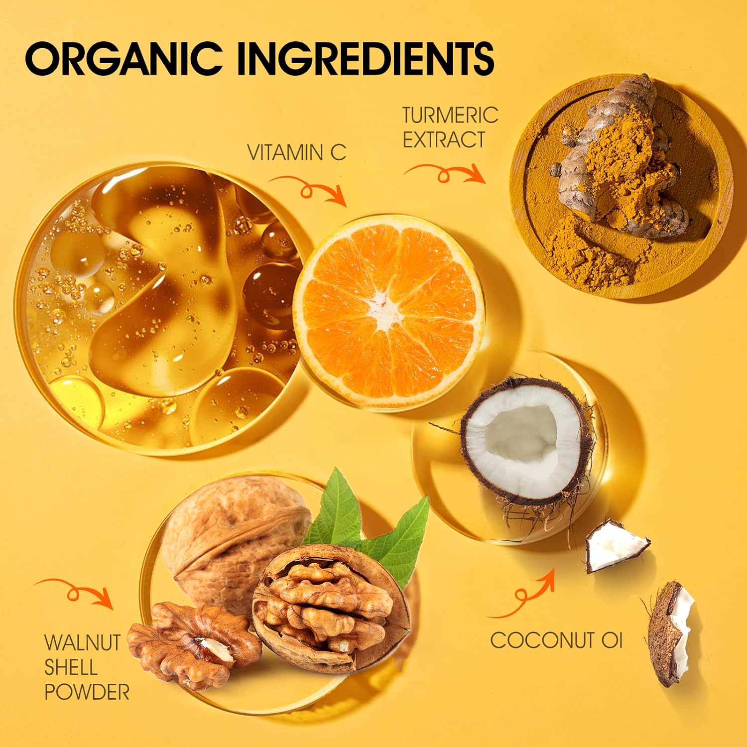 Body Scrub,Turmeric Exfoliating Body Scrub, with Coconut Oil & Vitamin C, Bikini Area Exfoliator Gently Exfoliate Body Hand and Foot Scrub, Moisturized Skin for Women and Men, 11.28oz/320g - Image 2