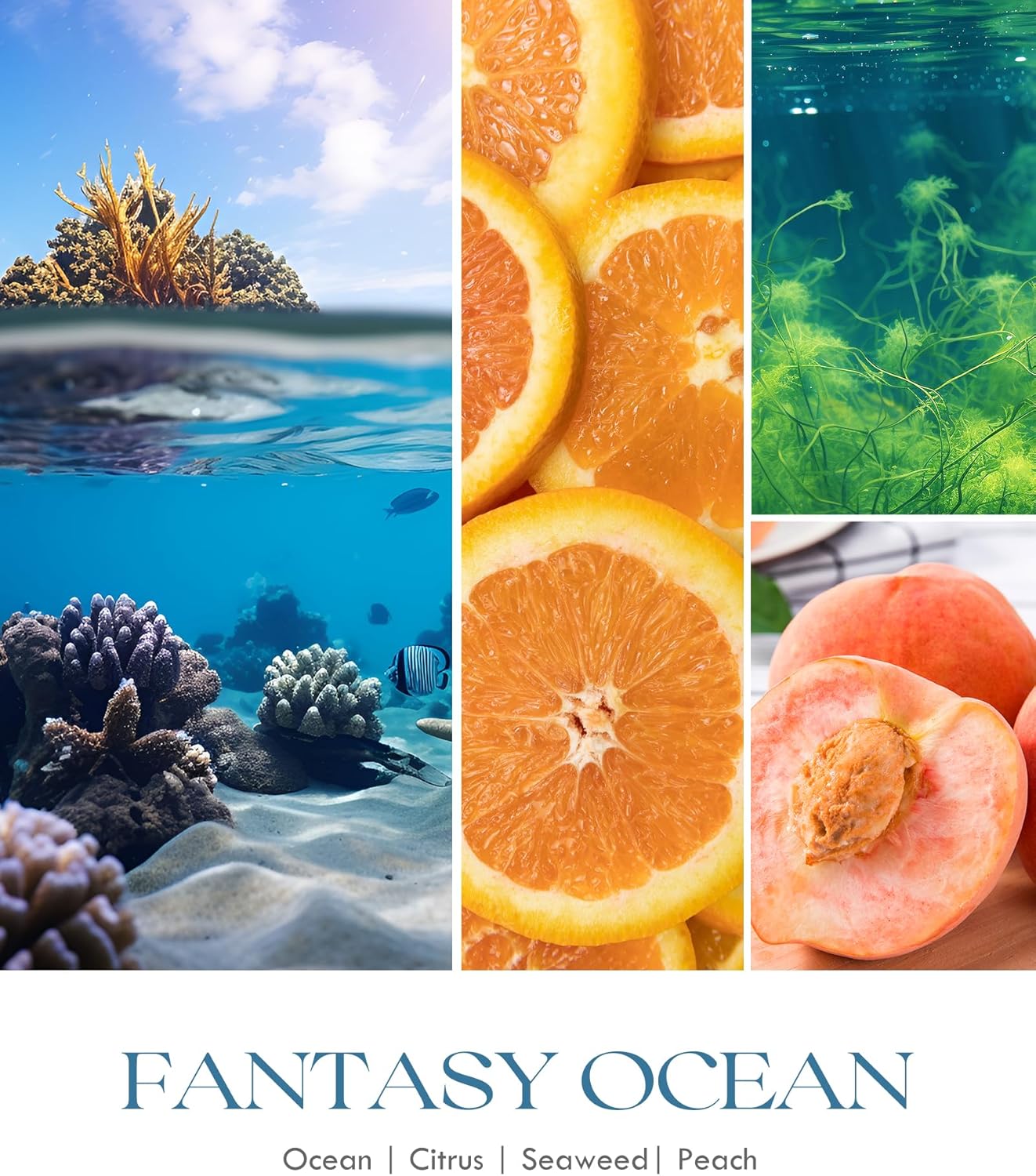AOOVOO Fantasy Ocean Odor Eliminating Soy Candle, 9 oz, 50 Hour Burn Time - Image 6